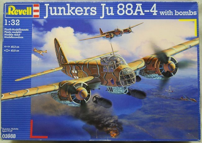 Revell 1/32 Junkers Ju-88 A-4 With Four Edaurd Sets / Gators Mask Letters & Numbers / Aires Wheel Set / AIMS Decals / Topdrawings Torpedo Ju-88 Plans / Two CMK Torpedo Kits / Two CMK Ju-88 Wing Racks For Torpedo Kits / LeArsenal Upgrade Kit, 03988 plastic model kit